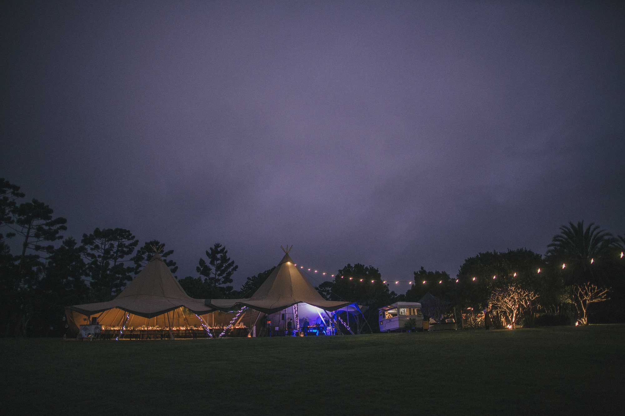 tipi, wedding, marquee hire, party, hinterland, outdoor wedding, festoon lights